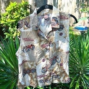 Vintage ▶️ Harley Davidson / Tori Richard Hawaiian Shirt Collaboration.